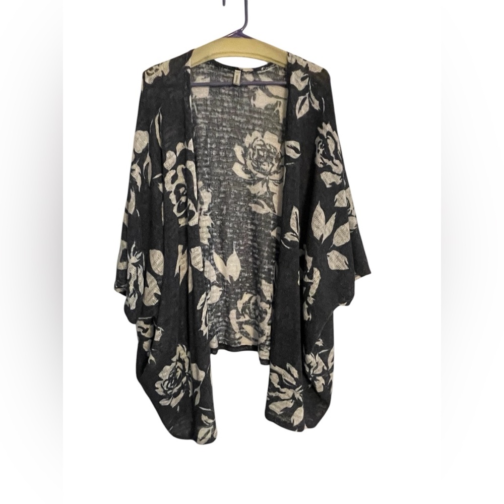Emerald Floral Patterned casual top/ beach coverup.